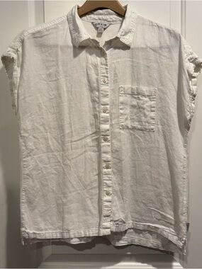 Orvis White Sleeveless Button-Down Camp Shirt